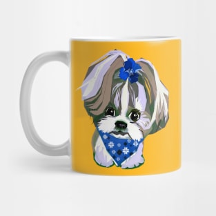 Shih Tzu Dog’s Cute Portrait in Digital Pop Art Style Mug